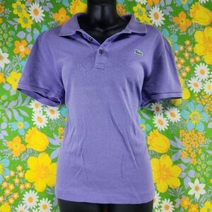 Lacoste Vintage 90s Preppy Collar Purple Polo Shirt